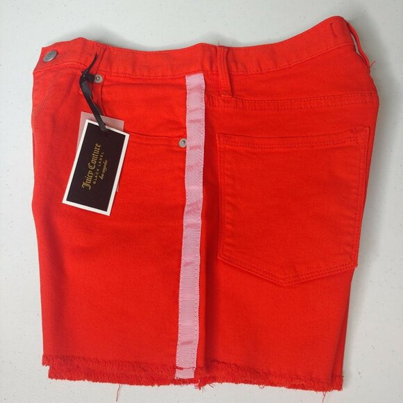 Juicy Couture Pants - Juicy Couture Black Label Shorts Women US 2 EU 25 Orange Pink Stripe Sporty Athl